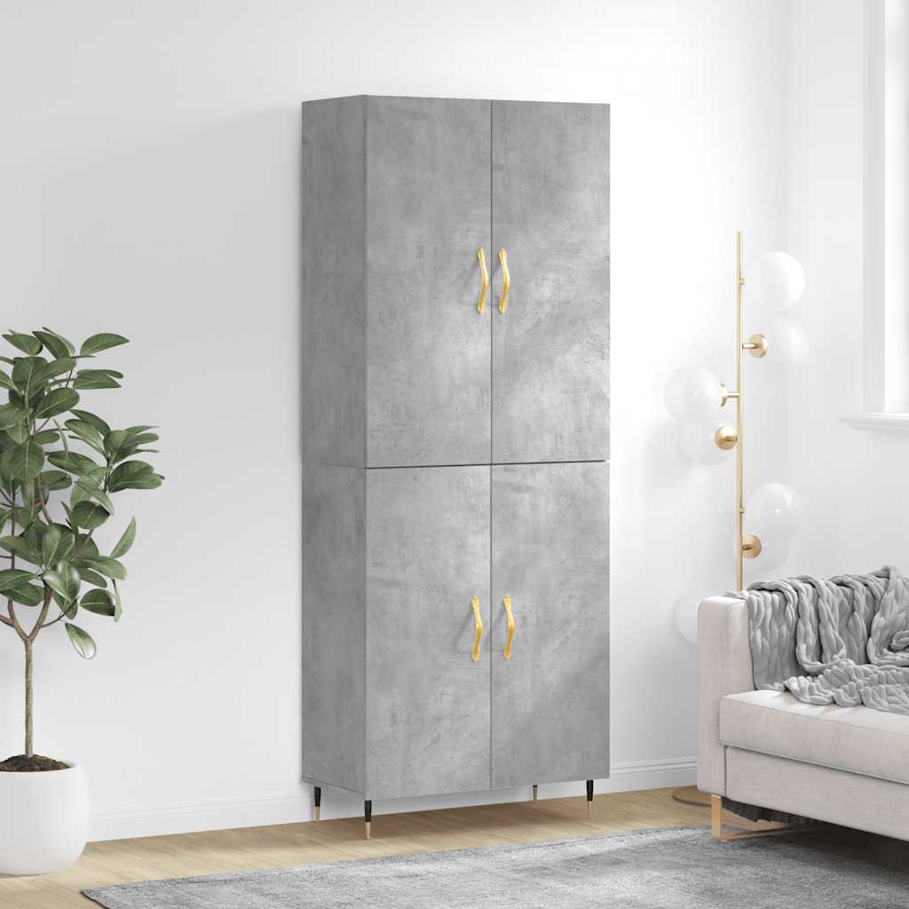 Highboard Concrete Grey 69,5x34x180 cm Engineered Wood