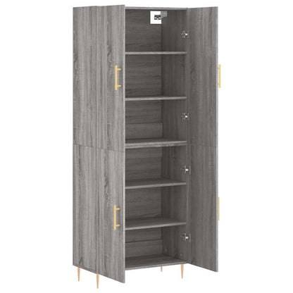 Highboard Grey Sonoma 69.5x34x180 cm Engineered Wood