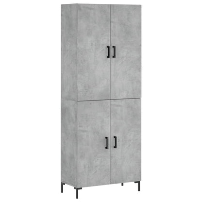 Highboard Concrete Grey 69.5x34x180 cm Engineered Wood