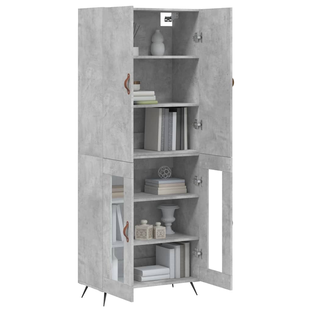 Highboard Concrete Grey 69,5x34x180 cm Engineered Wood
