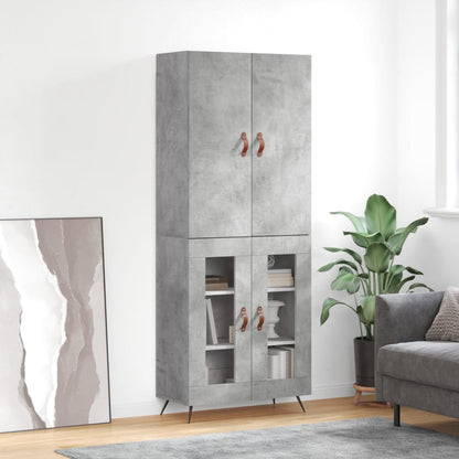 Highboard Concrete Grey 69,5x34x180 cm Engineered Wood