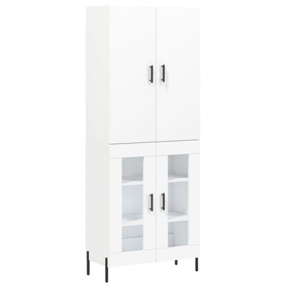Highboard White 69.5x34x180 cm Engineered Wood