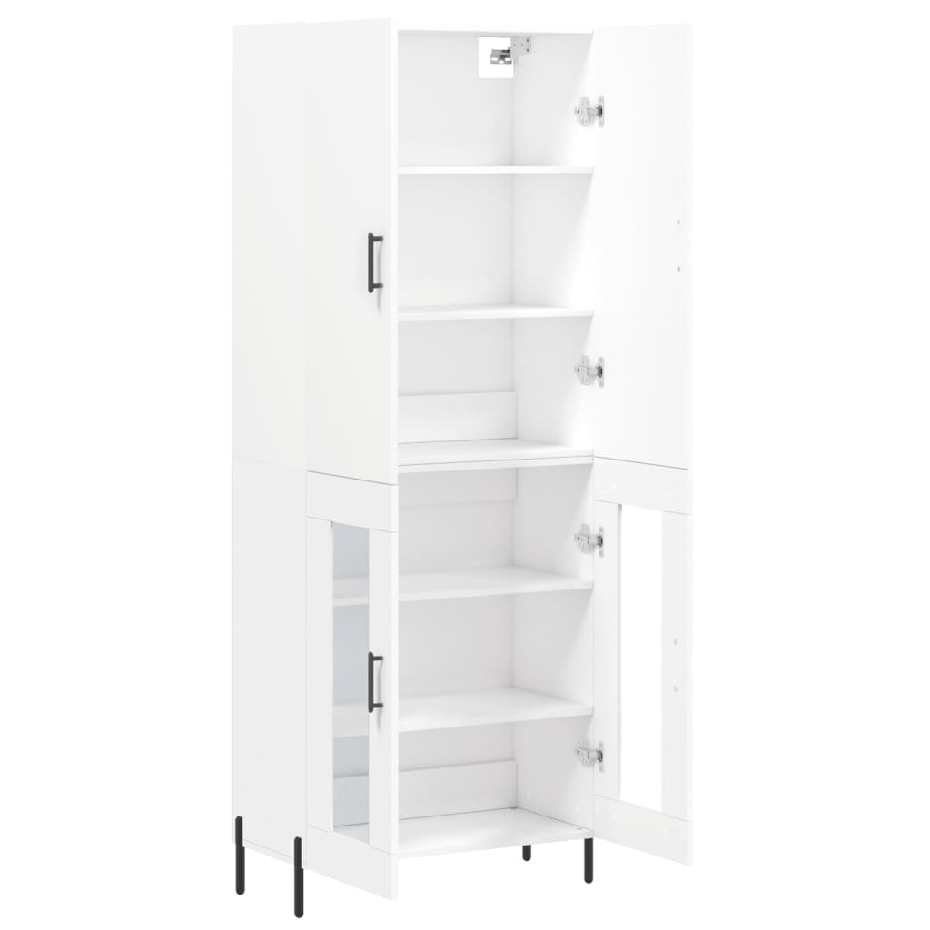 Highboard White 69.5x34x180 cm Engineered Wood