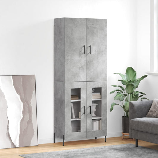 Highboard Concrete Grey 69,5x34x180 cm Engineered Wood