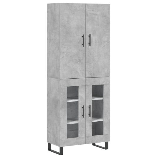 Highboard Concrete Grey 69,5x34x180 cm Engineered Wood