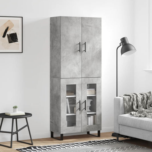 Highboard Concrete Grey 69,5x34x180 cm Engineered Wood