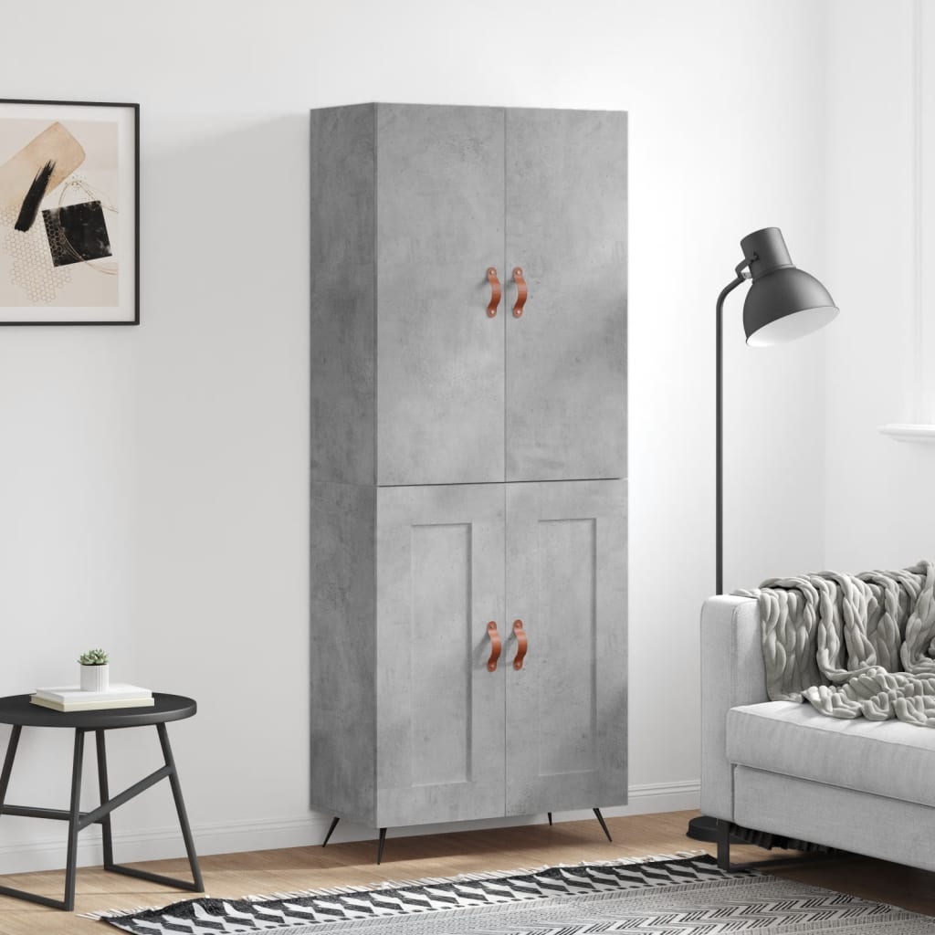Highboard Concrete Grey 69,5x34x180 cm Engineered Wood