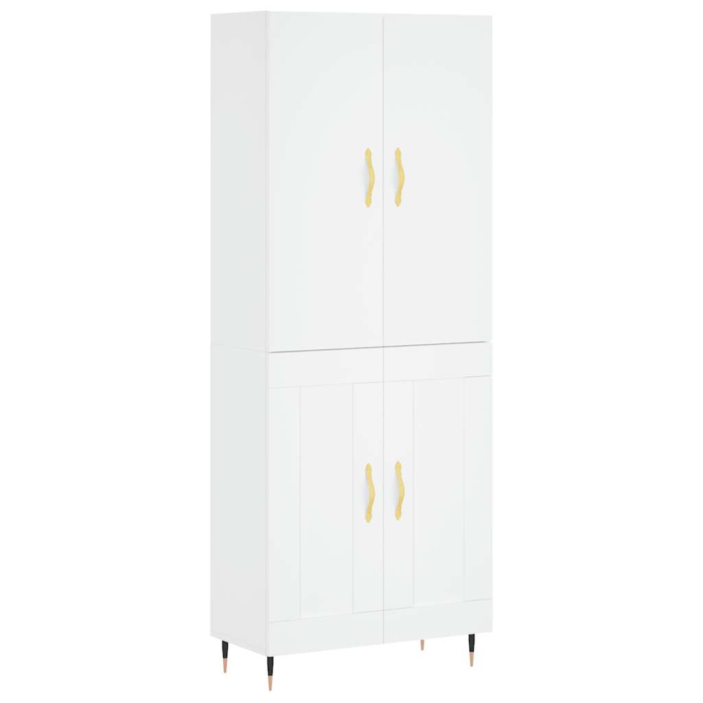 Highboard White 69,5x34x180 cm Engineered Wood