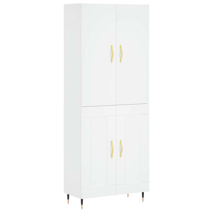 Highboard White 69,5x34x180 cm Engineered Wood