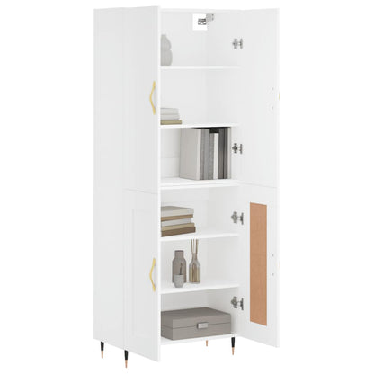 Highboard White 69,5x34x180 cm Engineered Wood