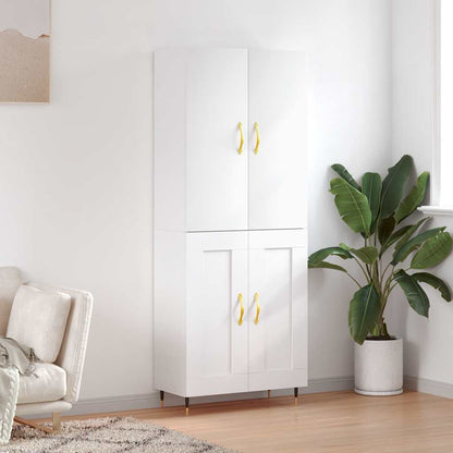 Highboard White 69,5x34x180 cm Engineered Wood