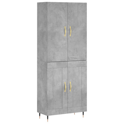 Highboard Concrete Grey 69,5x34x180 cm Engineered Wood