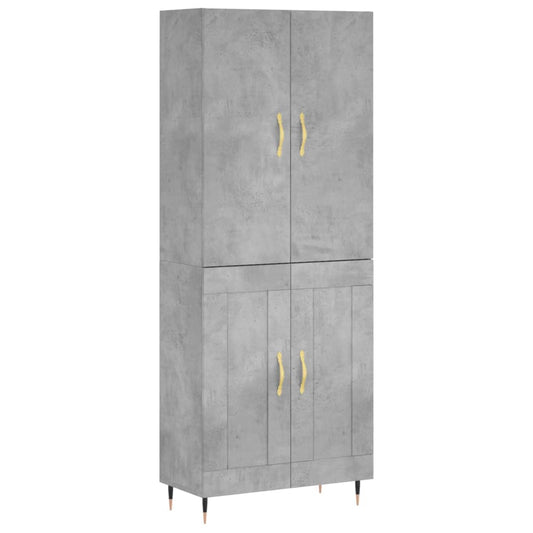 Highboard Concrete Grey 69,5x34x180 cm Engineered Wood