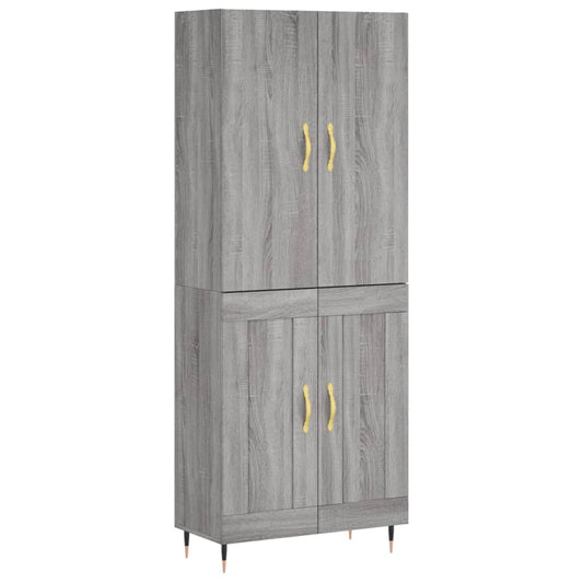 Highboard Grey Sonoma 69,5x34x180 cm Engineered Wood