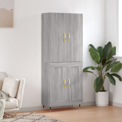 Highboard Grey Sonoma 69,5x34x180 cm Engineered Wood