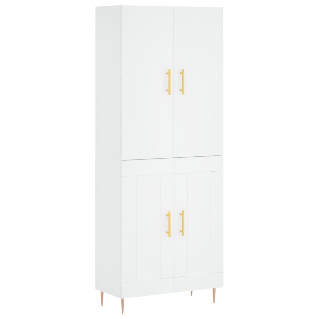 Highboard White 69.5x34x180 cm Engineered Wood