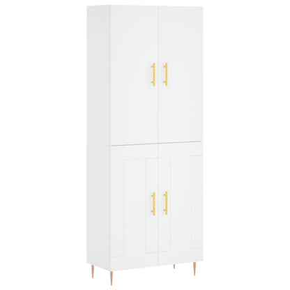 Highboard White 69.5x34x180 cm Engineered Wood