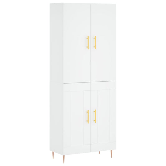 Highboard White 69.5x34x180 cm Engineered Wood