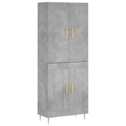 Highboard Concrete Grey 69.5x34x180 cm Engineered Wood