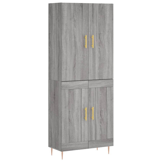 Highboard Grey Sonoma 69.5x34x180 cm Engineered Wood