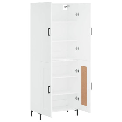 Highboard White 69.5x34x180 cm Engineered Wood
