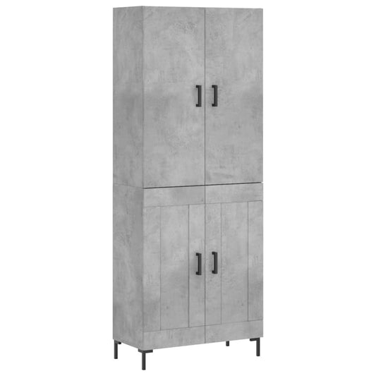 Highboard Concrete Grey 69,5x34x180 cm Engineered Wood