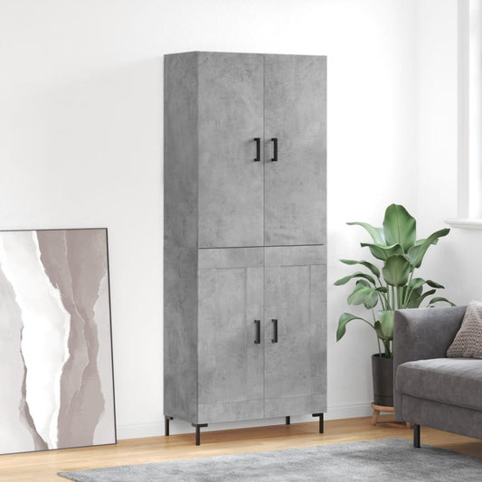Highboard Concrete Grey 69,5x34x180 cm Engineered Wood