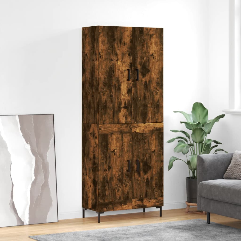 Highboard Smoked Oak 69.5x34x180 cm Engineered Wood