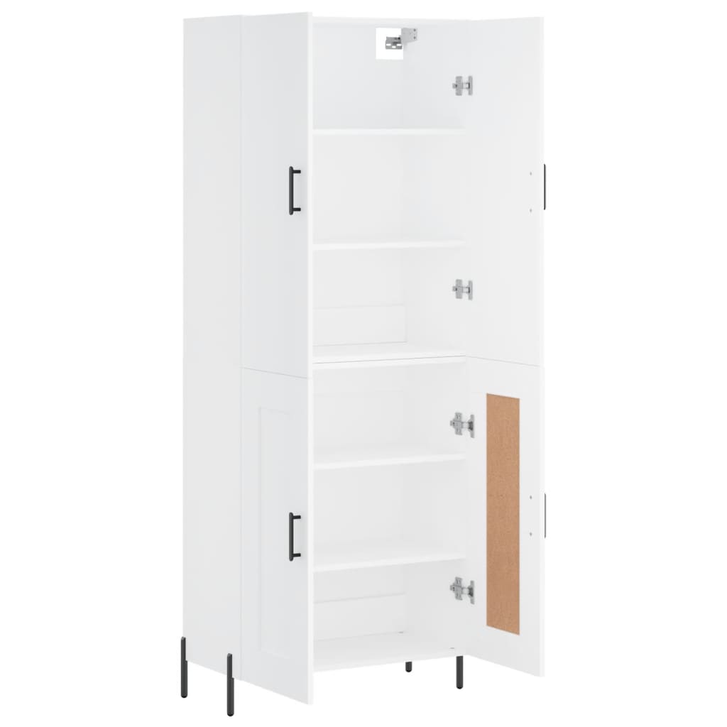 Highboard White 69.5x34x180 cm Engineered Wood