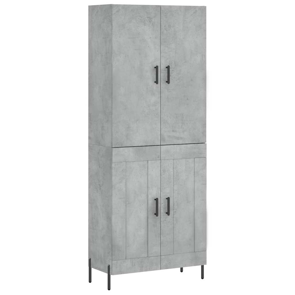 Highboard Concrete Grey 69.5x34x180 cm Engineered Wood