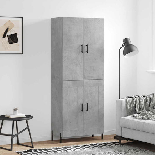 Highboard Concrete Grey 69,5x34x180 cm Engineered Wood