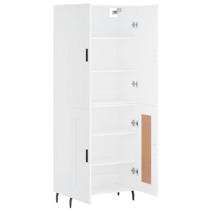 Highboard White 69.5x34x180 cm Engineered Wood