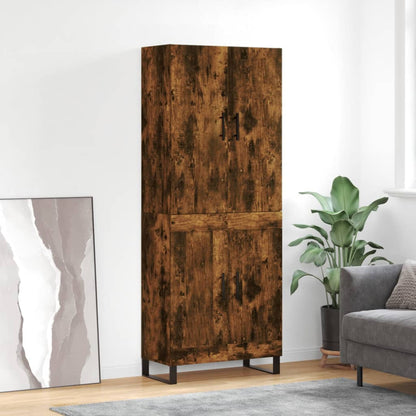 Highboard Smoked Oak 69,5x34x180 cm Engineered Wood