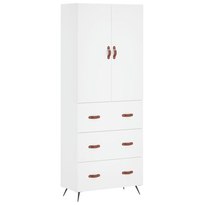 Highboard White 69,5x34x180 cm Engineered Wood