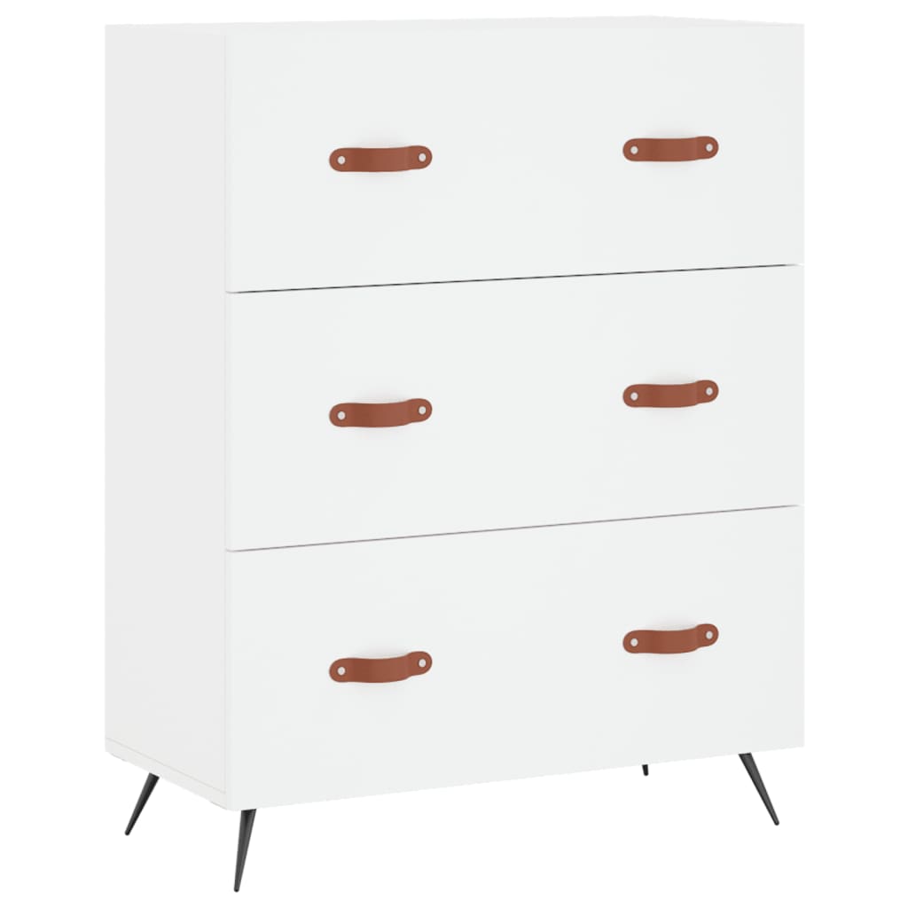 Highboard White 69,5x34x180 cm Engineered Wood