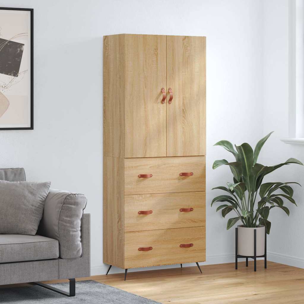 Highboard Sonoma Oak 69,5x34x180 cm Engineered Wood