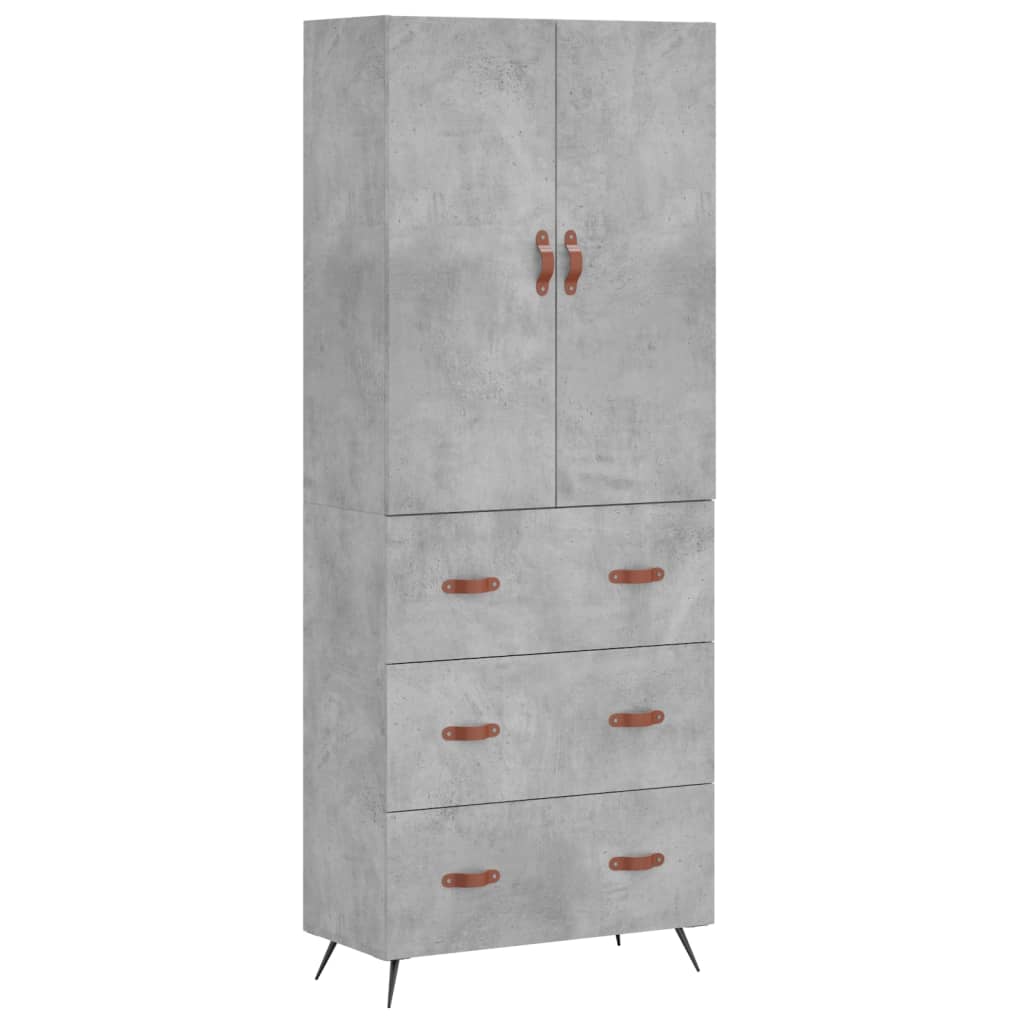 Highboard Concrete Grey 69,5x34x180 cm Engineered Wood