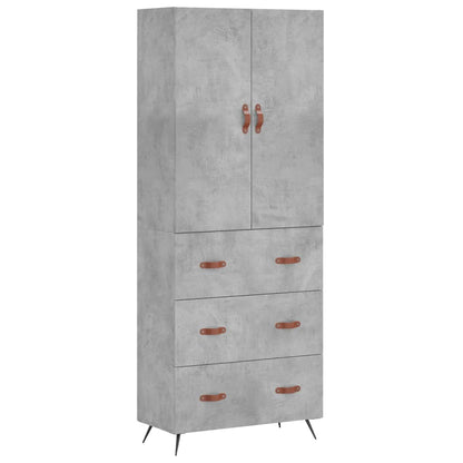 Highboard Concrete Grey 69,5x34x180 cm Engineered Wood