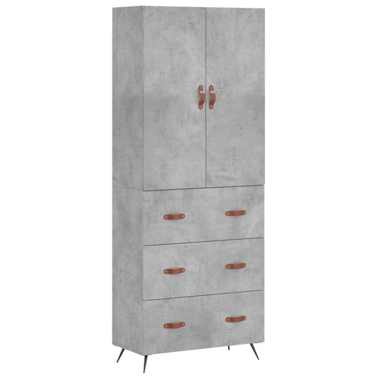 Highboard Concrete Grey 69,5x34x180 cm Engineered Wood
