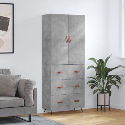 Highboard Concrete Grey 69,5x34x180 cm Engineered Wood