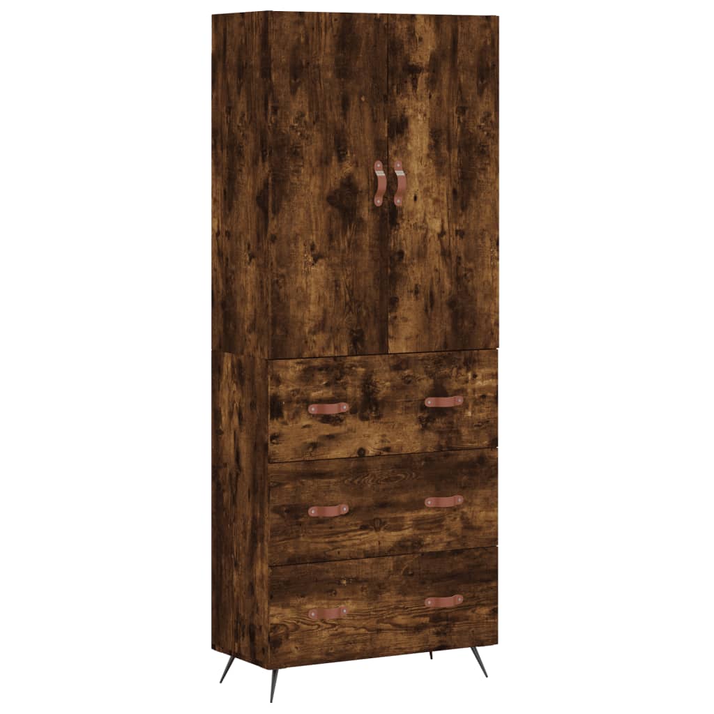 Highboard Smoked Oak 69,5x34x180 cm Engineered Wood