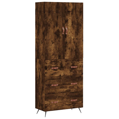 Highboard Smoked Oak 69,5x34x180 cm Engineered Wood
