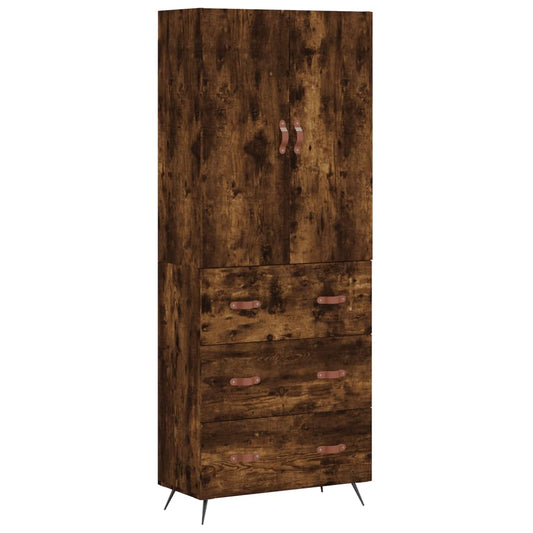 Highboard Smoked Oak 69,5x34x180 cm Engineered Wood