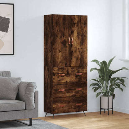 Highboard Smoked Oak 69,5x34x180 cm Engineered Wood