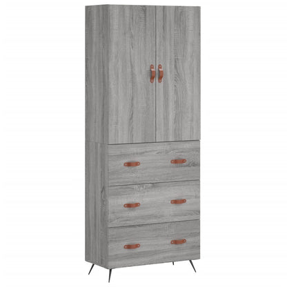 Highboard Grey Sonoma 69,5x34x180 cm Engineered Wood