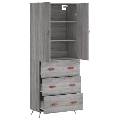 Highboard Grey Sonoma 69,5x34x180 cm Engineered Wood