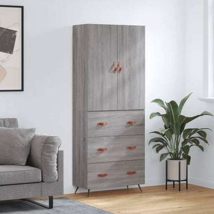 Highboard Grey Sonoma 69,5x34x180 cm Engineered Wood