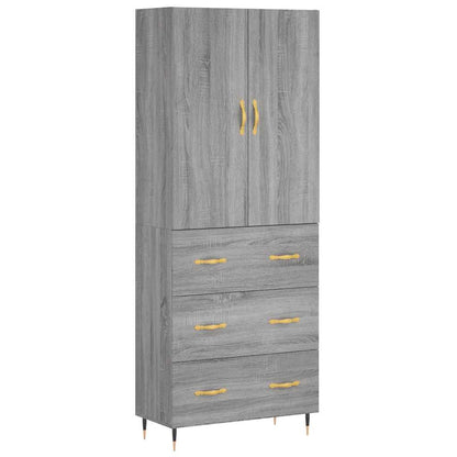 Highboard Grey Sonoma 69,5x34x180 cm Engineered Wood