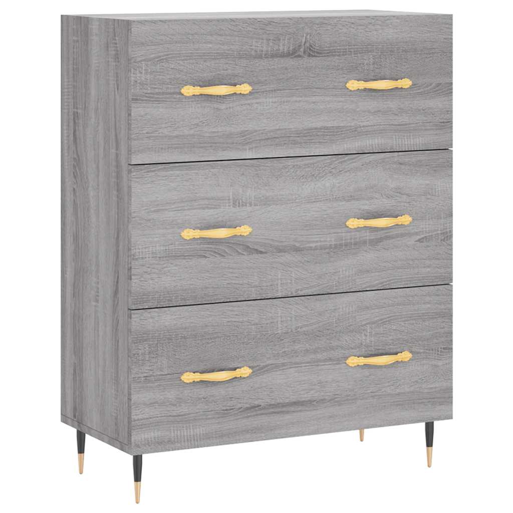 Highboard Grey Sonoma 69,5x34x180 cm Engineered Wood