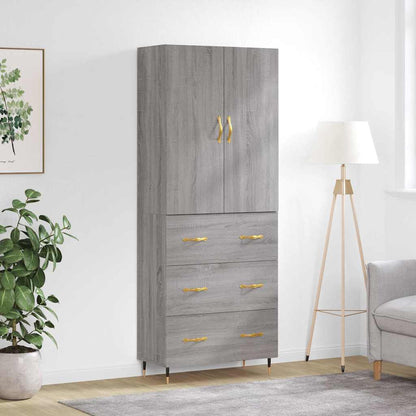 Highboard Grey Sonoma 69,5x34x180 cm Engineered Wood